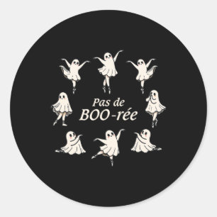 Sticker Rond Pas De Boo-rée Funny Ballet Éffrayant Fantômes Dan