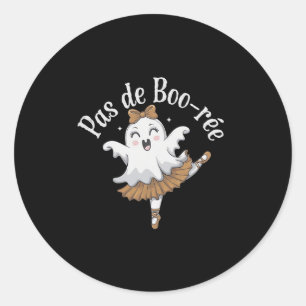 Sticker Rond Pas De Boo-rée Funny Ballet Ghosts Danse Halloween