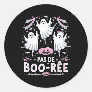 Sticker Rond Pas De Boo-rée Ghost Ballet Danse Professeur Funny