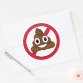 Sticker Rond Pas de caca (Enveloppe)