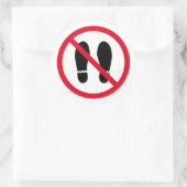Sticker Rond Pas de chaussures permis rouge interdit autocollan (Sac)