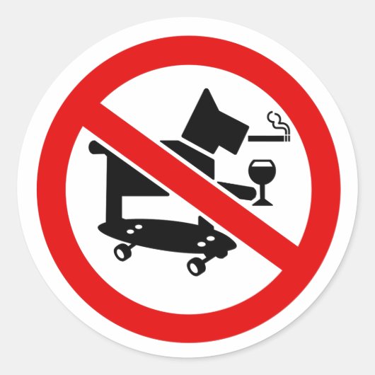 Sticker Rond Pas de chiens superbes (Devant)
