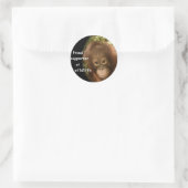 Sticker Rond Pas de commerce de singes (Sac)