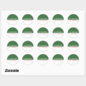 Sticker Rond Pas de coup d'oeil avant Noël Vert Blanc (Feuille)