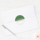 Sticker Rond Pas de coup d'oeil avant Noël Vert Blanc (Enveloppe)