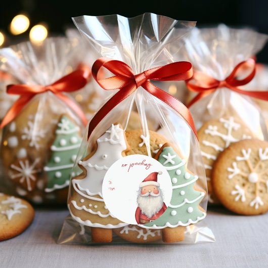 Sticker Rond Pas de coup d'œil | Vacances de Noël de Santa