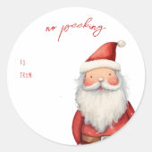 Sticker Rond Pas de coup d'œil | Vacances de Noël de Santa (Devant)