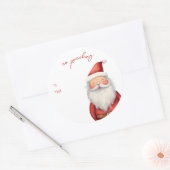 Sticker Rond Pas de coup d'œil | Vacances de Noël de Santa (Enveloppe)