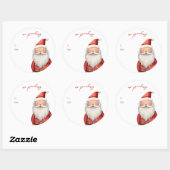 Sticker Rond Pas de coup d'œil | Vacances de Noël de Santa (Feuille)