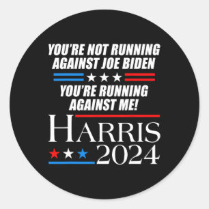 Sticker Rond Pas de course contre Joe Biden - Kamala Harris Deb