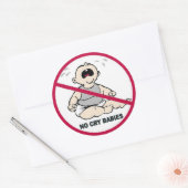 Sticker Rond Pas de Crybabies ! ! ! (Enveloppe)