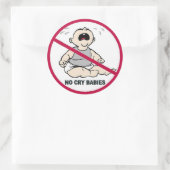 Sticker Rond Pas de Crybabies ! ! ! (Sac)