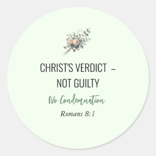 Sticker Rond Pas de culpabilité en Christ - Bâton d'affirmation