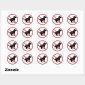 Sticker Rond Pas de déchets de chien (Feuille)