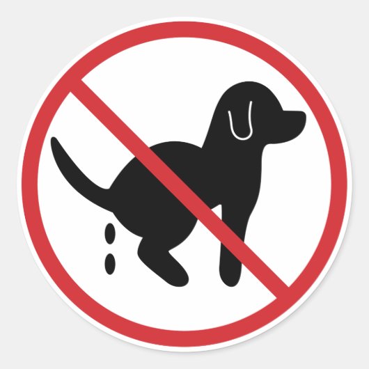 Sticker Rond Pas de déchets de chien (Devant)