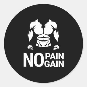 Sticker Rond Pas de douleur pas de gain entraînement