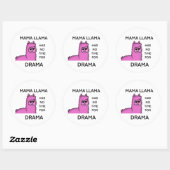 Sticker Rond Pas de dramatique maman llama (Feuille)