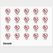 Sticker Rond Pas de flamme ouverte, signe d'interdiction (Feuille)