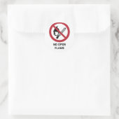 Sticker Rond Pas de flamme ouverte, signe d'interdiction (Sac)