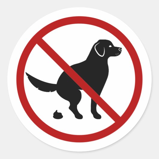 Sticker Rond Pas de fouet de chien avec silhouette de chien noi (Devant)