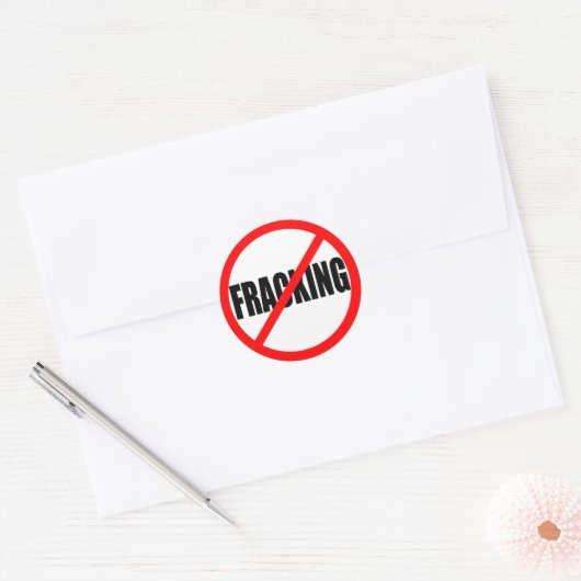 STICKER ROND "PAS DE FRACKING" (Enveloppe)