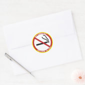 Sticker Rond Pas de fumée - Oxygène en usage - Pas de fumée (Enveloppe)