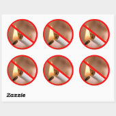 STICKER ROND PAS DE FUMEUR (Feuille)