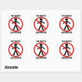 Sticker Rond Pas de garçons autorisés (Feuille)