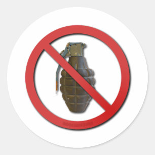 Sticker Rond Pas de grenades