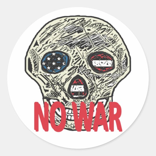 Sticker Rond Pas de guerre (Devant)