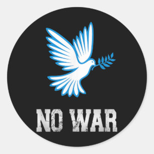 Sticker Rond Pas De Guerre, La Colombe De Paix, Anti-Guerre, Pa