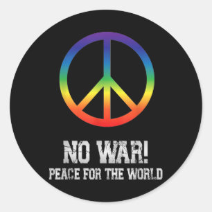 Sticker Rond Pas de guerre, Paix, Antiguerre, Pas de guerre