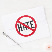 Sticker Rond Pas de haine, signe d'interdiction (Enveloppe)
