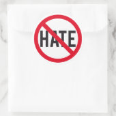 Sticker Rond Pas de haine, signe d'interdiction (Sac)