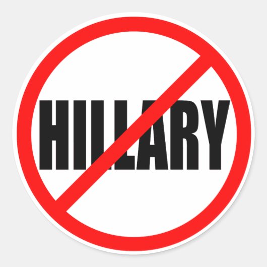 STICKER ROND "PAS DE HILLARY" (Devant)