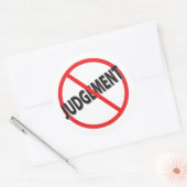 Sticker Rond Pas de jugement avec barre rouge (Enveloppe)