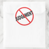 Sticker Rond Pas de jugement avec barre rouge (Sac)