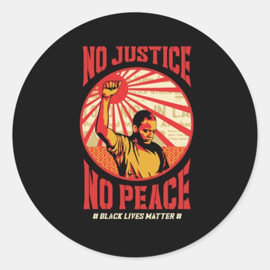 Sticker Rond pas de justice pour la paix (Devant)
