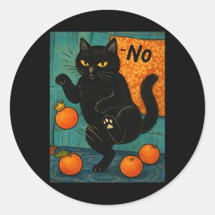 Sticker Rond Pas De Kings En Amérique Chat Noir Politique Anti 