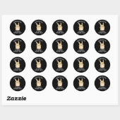 Sticker Rond Pas de lapin Nez Funny Rabbit Puns Dark BG (Feuille)