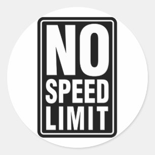 Sticker Rond Pas de limite de vitesse