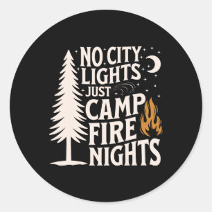 Sticker Rond Pas de lumières de la ville juste des nuits au feu