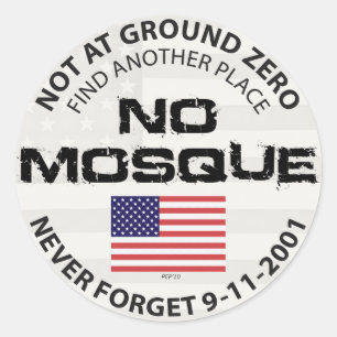 Sticker Rond Pas De Mosquée Au Terrain Zéro