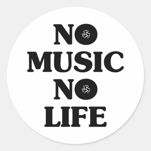 STICKER ROND PAS DE MUSIQUE PAS DE VIE (Devant)