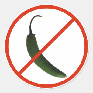 Sticker Rond Pas de nourriture épicée s'il vous plaît