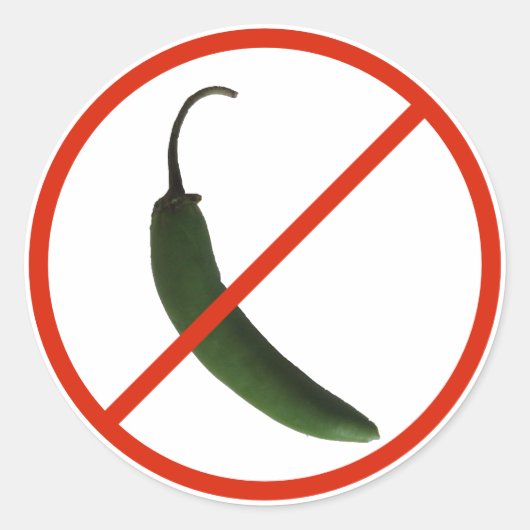 Sticker Rond Pas de nourriture épicée s'il vous plaît (Devant)