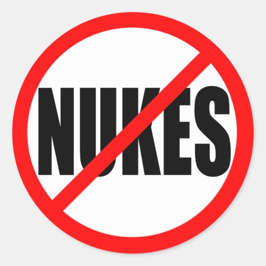 STICKER ROND "PAS DE NUKES" (Devant)