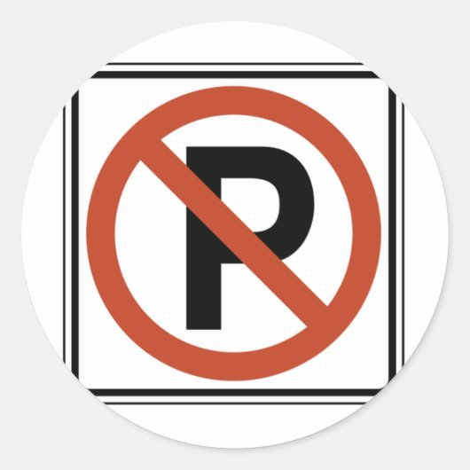 Sticker Rond Pas de panneau de stationnement (Devant)