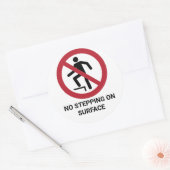 Sticker Rond Pas De Pas Sur La Surface, Panneau D'Interdiction (Enveloppe)