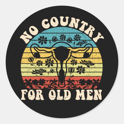 Sticker Rond Pas De Pays Pour Le Vieux Uterus (Devant)